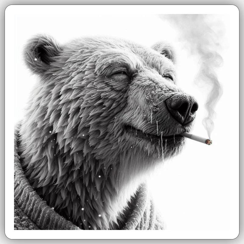 Eisbär - Sticker Größe S (10 x 10 cm) - Mattweiß