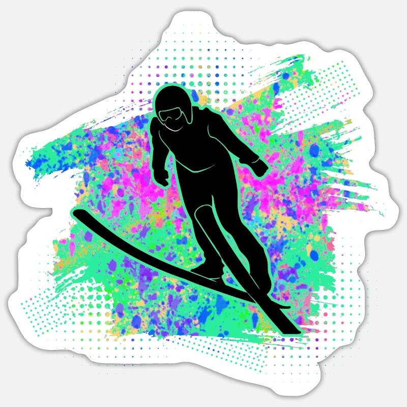 Saut à ski Sticker taille S (10 x 10 cm)