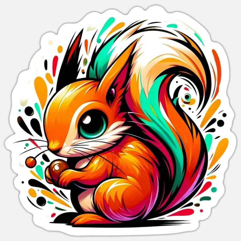 Écureuil Sticker taille S (10 x 10 cm)