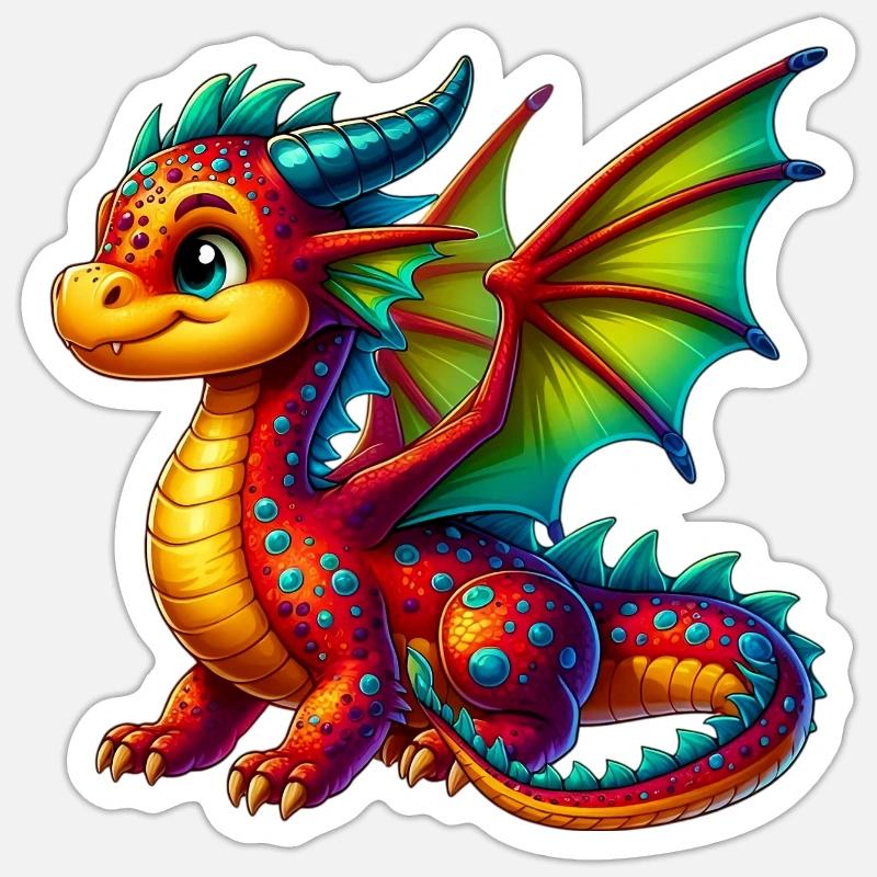 Dragon - Sticker size S (10 x 10 cm) - white matte