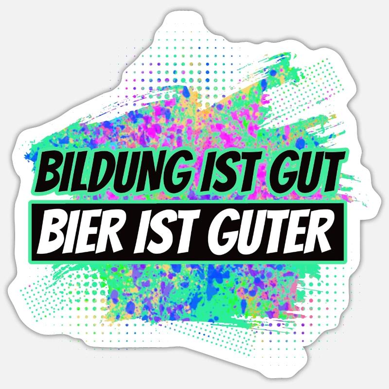 Bière - Sticker taille S (10 x 10 cm) - blanc mat