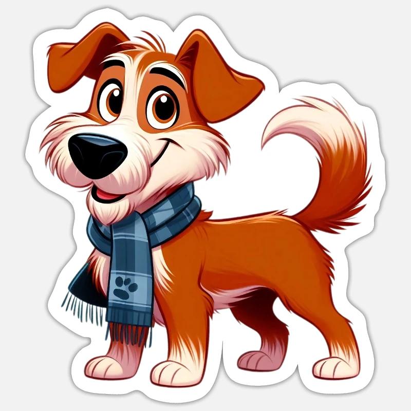 Foxterrier 7 - Sticker Größe S (10 x 10 cm) - Mattweiß