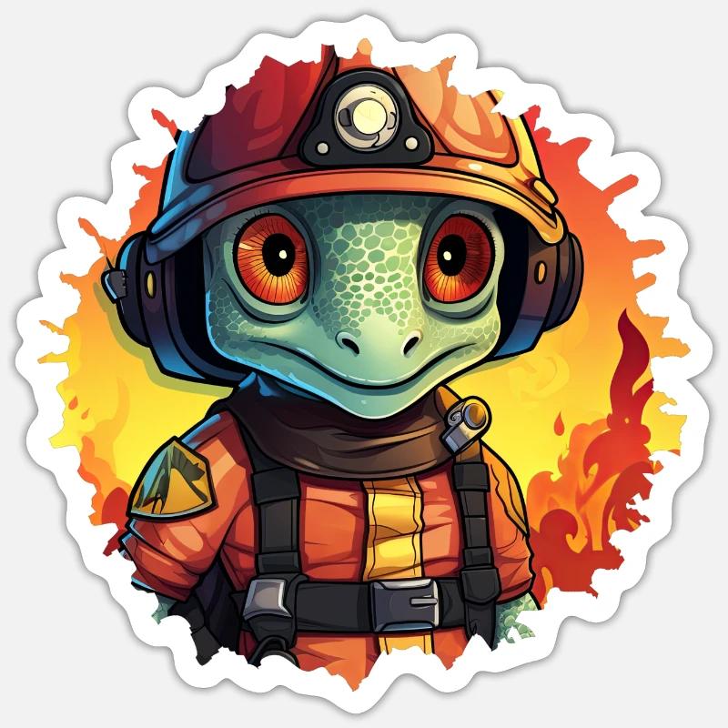 Fire Brigade Chameleons Sticker size S (10 x 10 cm)