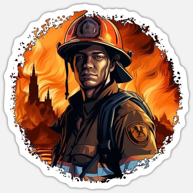 Fire Brigade Firefighter Sticker size S (10 x 10 cm)