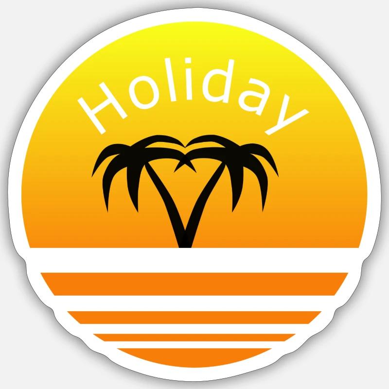 Urlaub unter Palmen - Sticker Größe S (10 x 10 cm) - Mattweiß