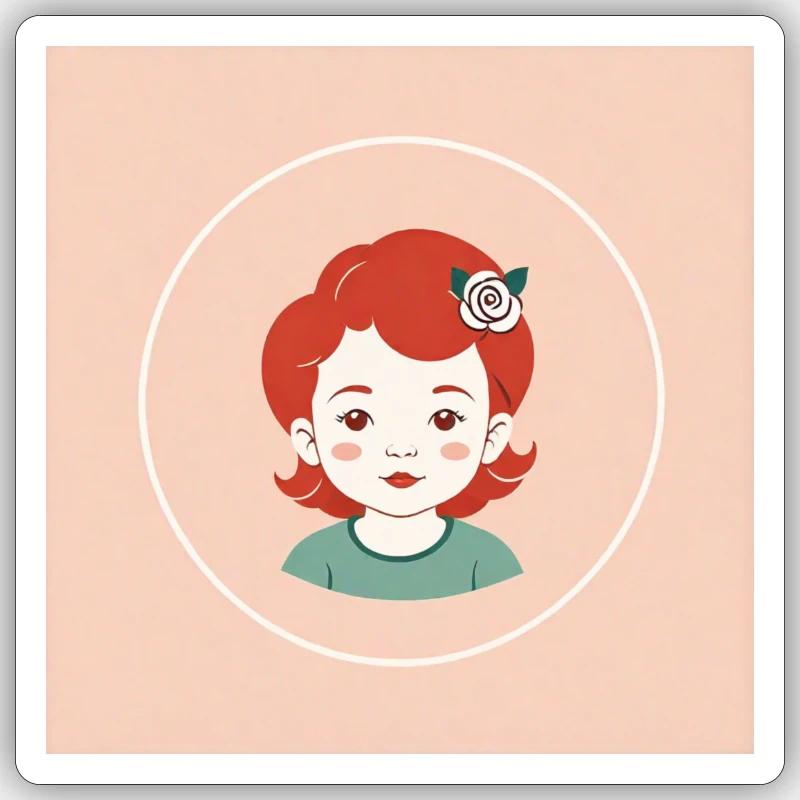 Mädchen Sticker Größe S (10 x 10 cm)
