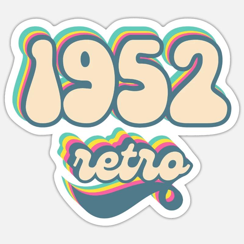 1952 Retro Geschenkidee - Sticker Größe S (10 x 10 cm) - Mattweiß