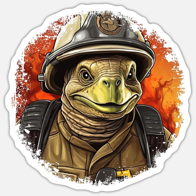 Turtle Fire Brigade Sticker size S (10 x 10 cm)
