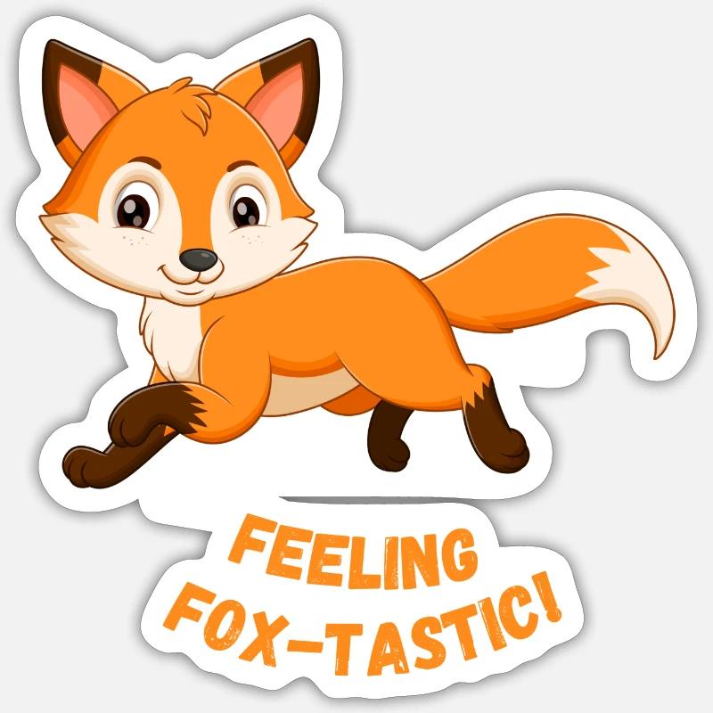Feeling Fox-Tastic - Sticker Größe S (10 x 10 cm) - Mattweiß
