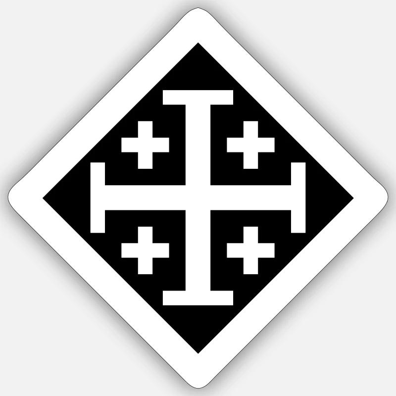 Croix de Jérusalem Sticker taille S (10 x 10 cm)