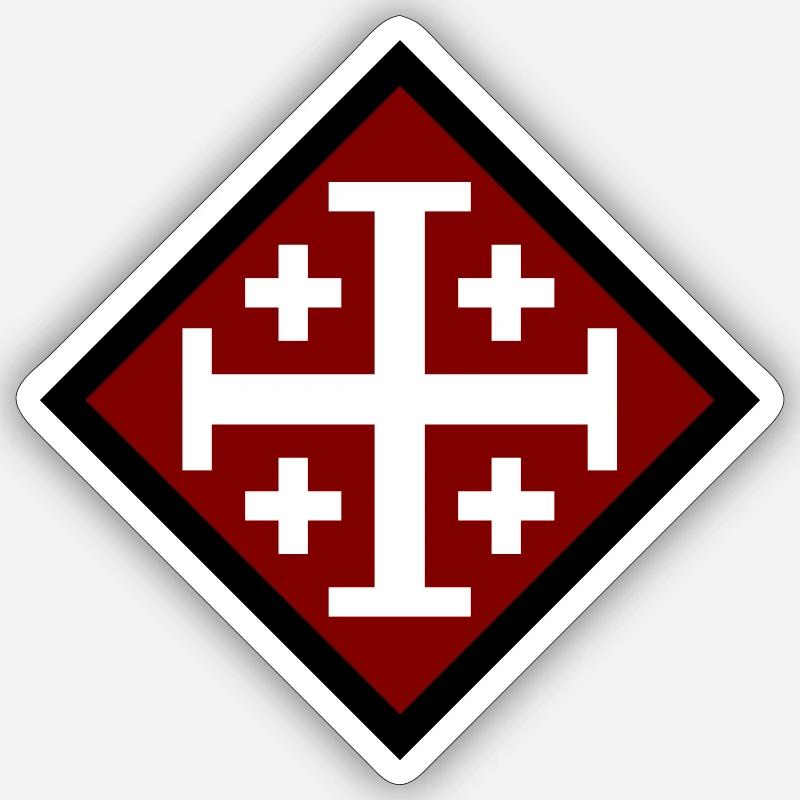 Croix de Jérusalem - Sticker taille S (10 x 10 cm) - blanc mat