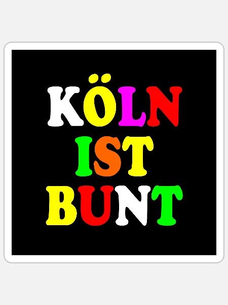 Köln ist bunt - Sticker Größe S (10 x 10 cm) - Mattweiß