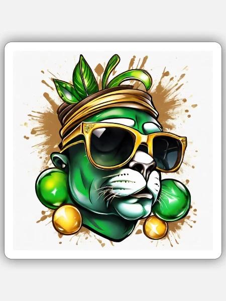 GREEN - Sticker Größe S (10 x 10 cm) - Mattweiß