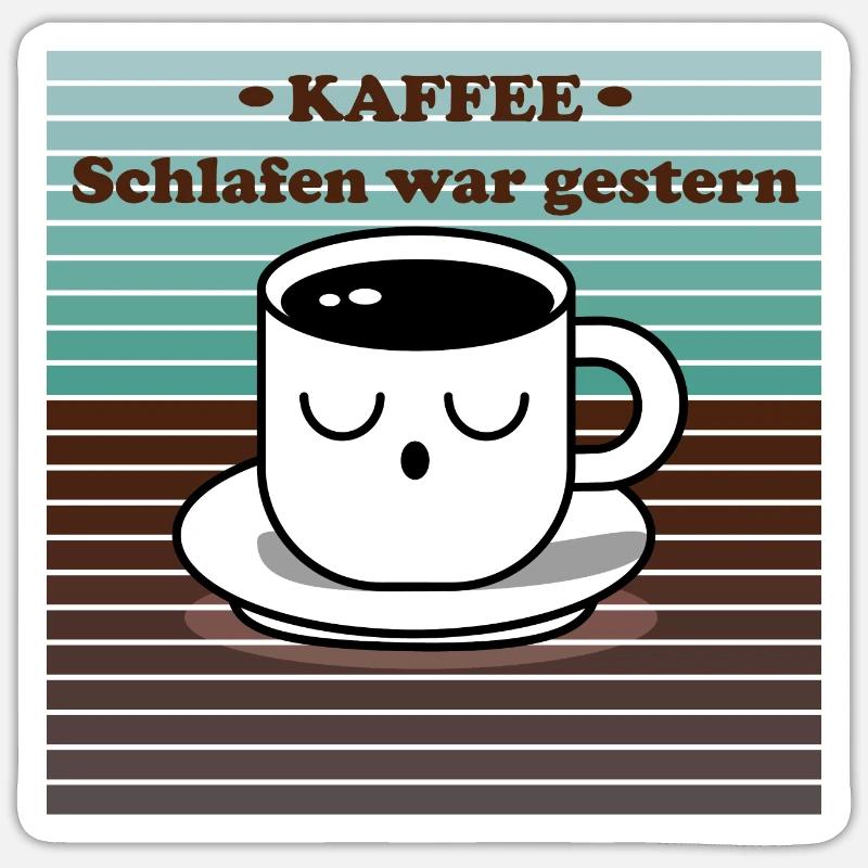 Conception de bouillon fatigué - Sticker taille S (10 x 10 cm) - blanc mat