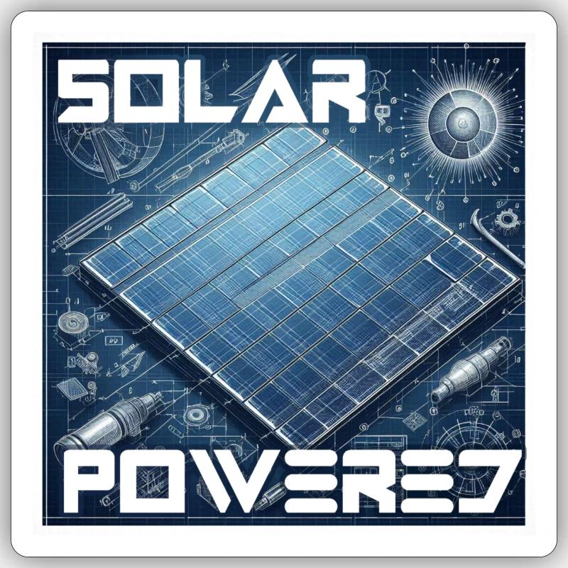 Solar Powered - Sticker Größe S (10 x 10 cm) - Mattweiß