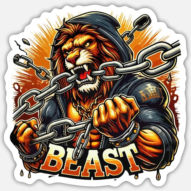 BEAST - Sticker size S (10 x 10 cm) - white matte