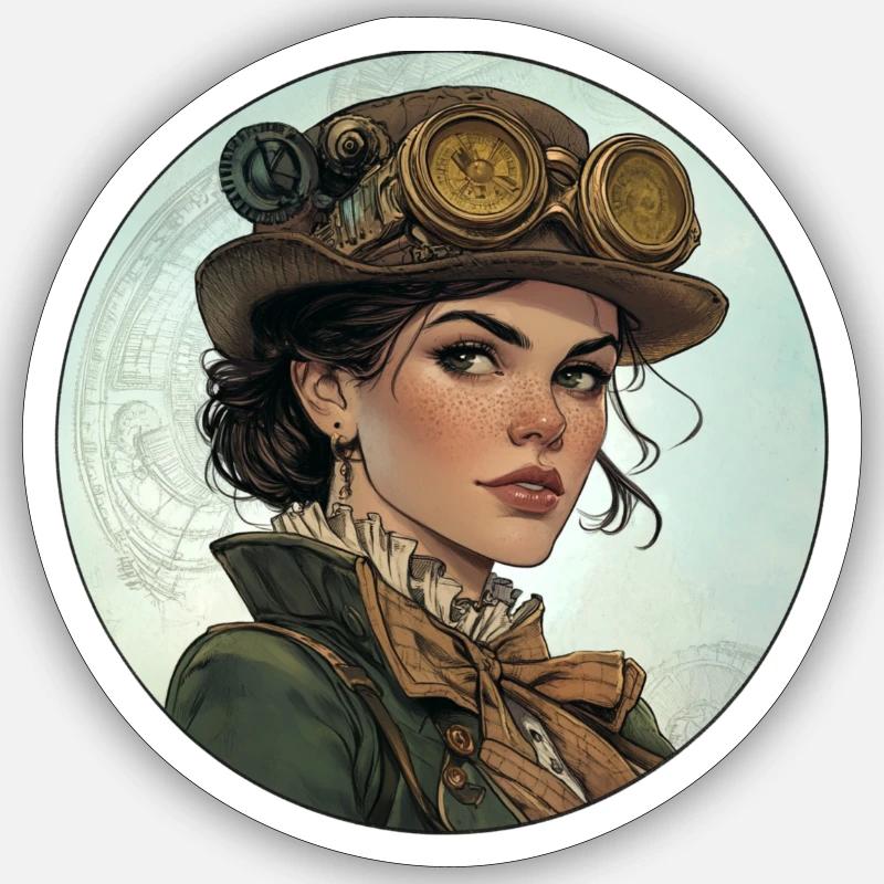 Timeless steampunk style for explorers Sticker size S (10 x 10 cm)
