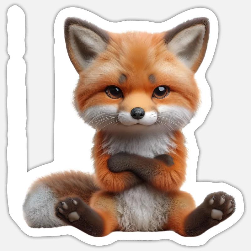 Fuchs grimmig 1 Sticker Größe S (10 x 10 cm)