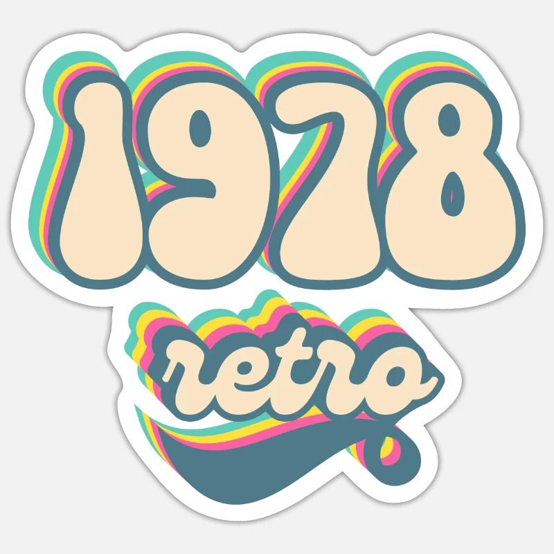 1978 Retro Geschenkidee - Sticker Größe S (10 x 10 cm) - Mattweiß