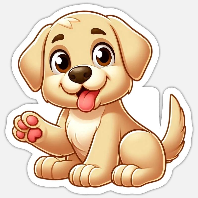 labrador 8 - Sticker taille S (10 x 10 cm) - blanc mat