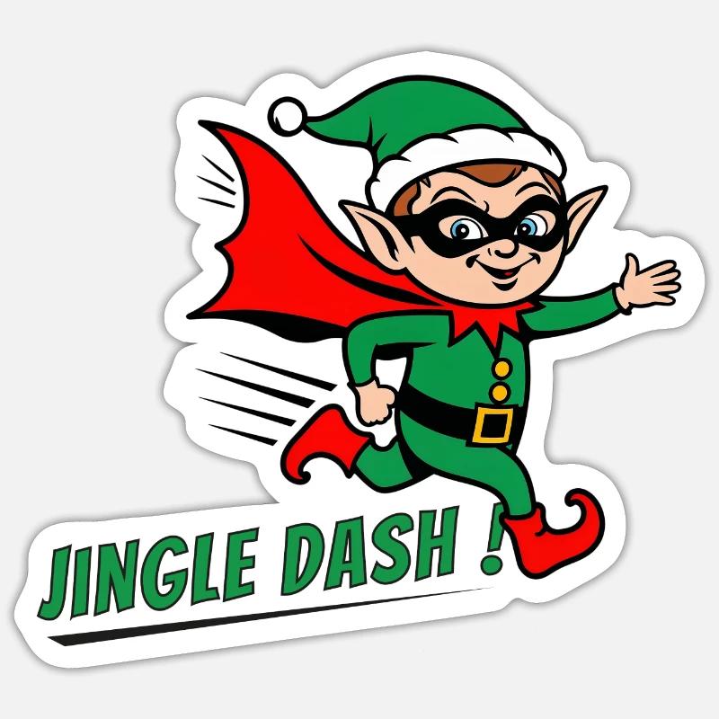 Jingle Dash - Sticker Größe S (10 x 10 cm) - Mattweiß