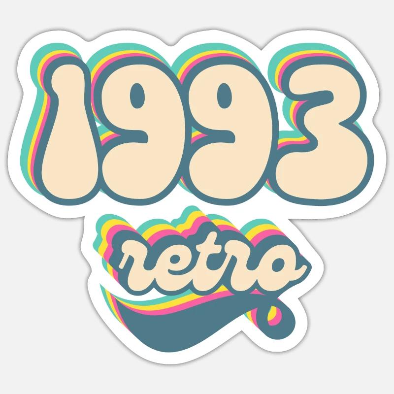 1993 Retro Geschenkidee Sticker Größe S (10 x 10 cm)