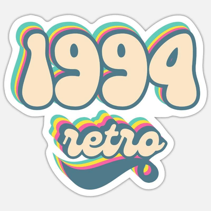 1994 retro idée cadeau - Sticker taille S (10 x 10 cm) - blanc mat