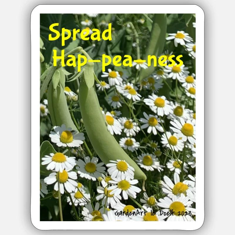 Répandre Hap-pea-ness Sticker taille S (10 x 10 cm)