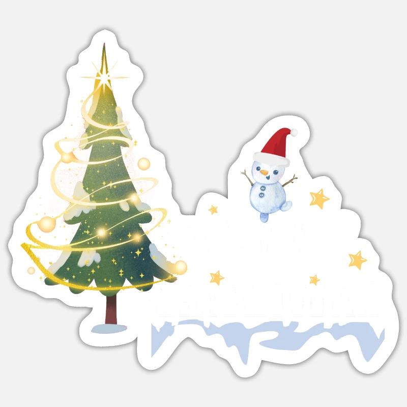 Arbre de Noël - Sticker taille S (10 x 10 cm) - blanc mat