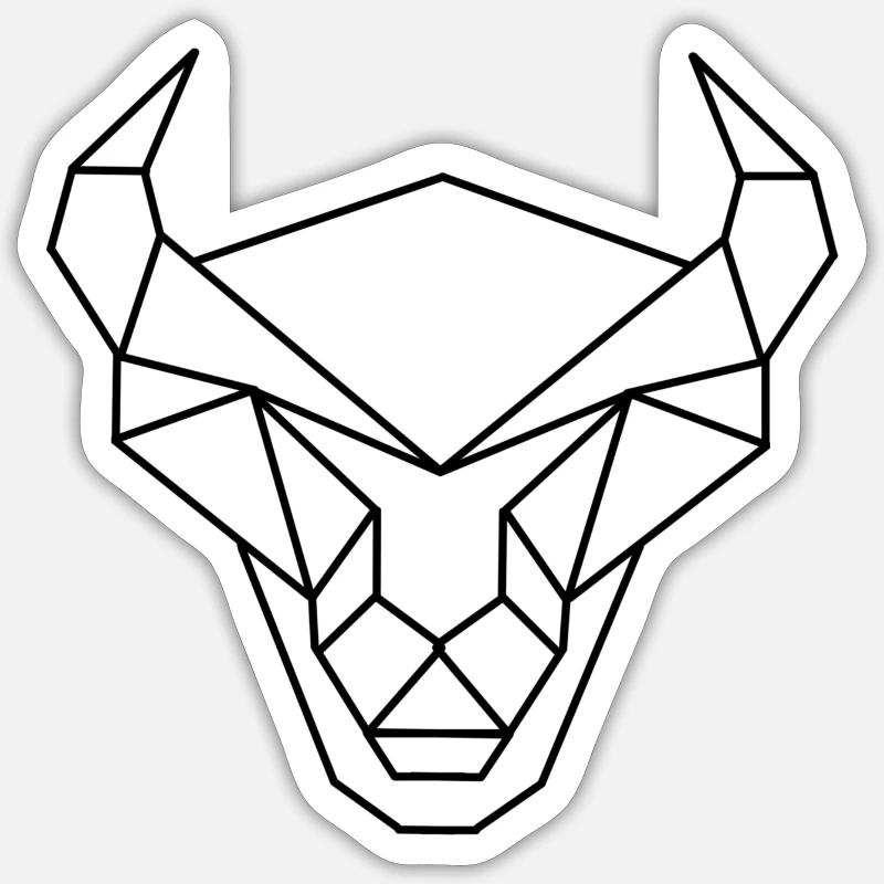 Stier - Sticker Größe S (10 x 10 cm) - Mattweiß