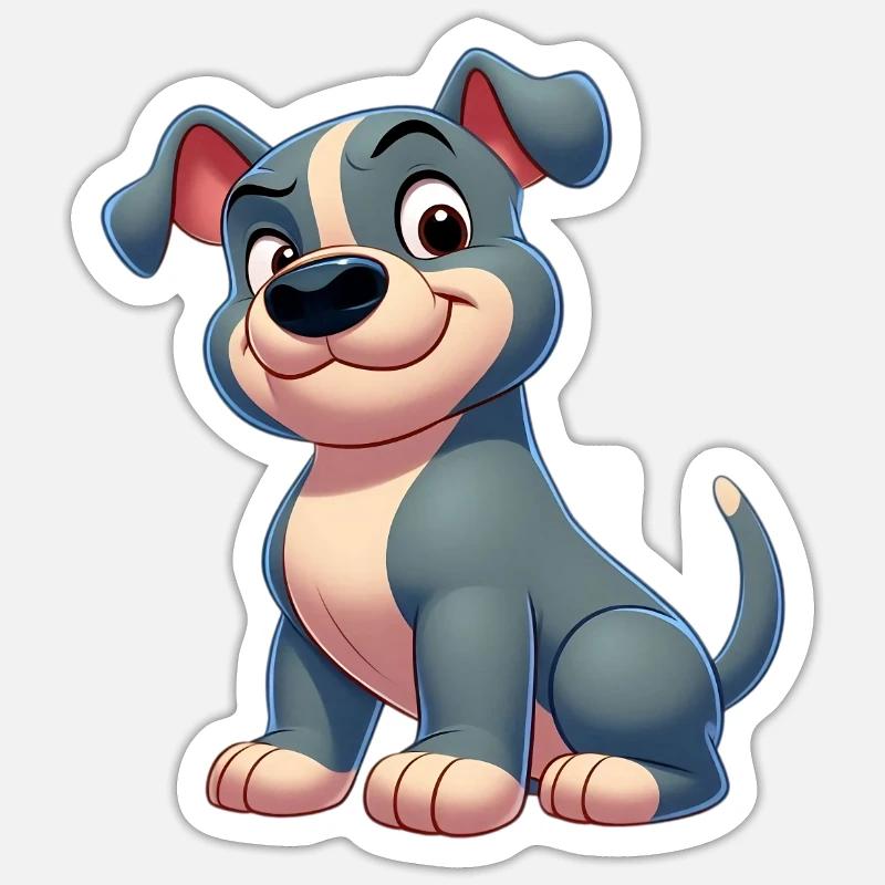 Pitbull 2 - Sticker Größe S (10 x 10 cm) - Mattweiß