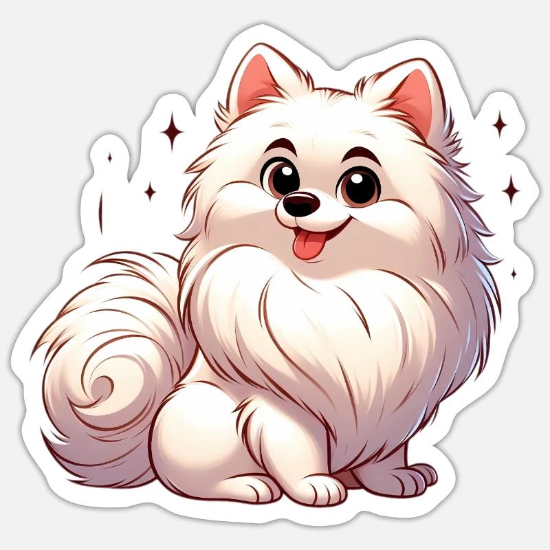 spitz 3 - Sticker taille S (10 x 10 cm) - blanc mat