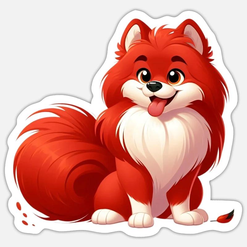 Spitz 2 - Sticker Größe S (10 x 10 cm) - Mattweiß