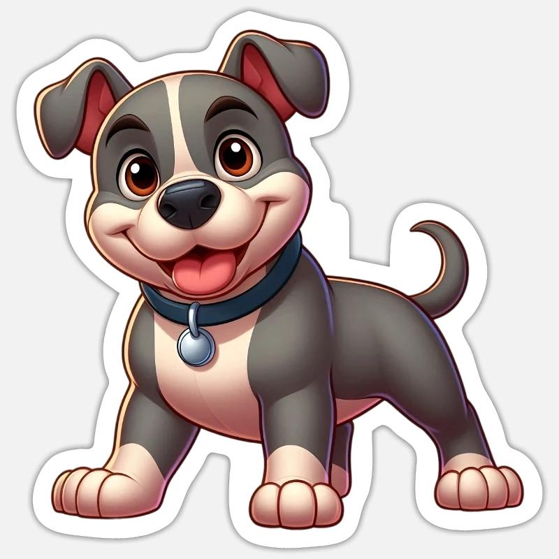 pitbull - Sticker taille S (10 x 10 cm) - blanc mat
