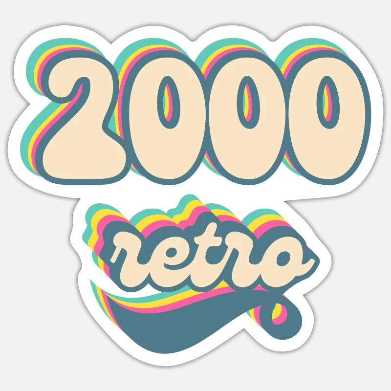2000 Retro Geschenkidee Sticker Größe S (10 x 10 cm)