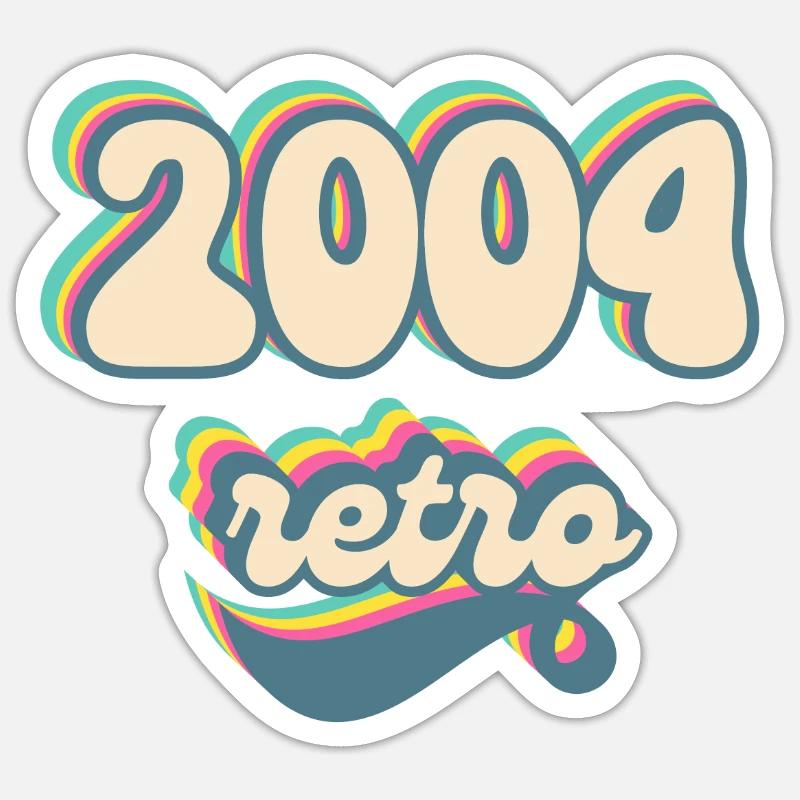 2004 Retro Gift Idea - Sticker size S (10 x 10 cm) - white matte