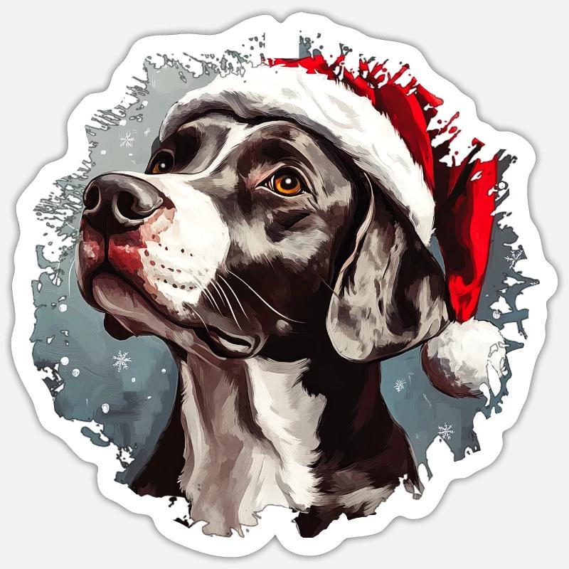 Chien de Noël Sticker taille S (10 x 10 cm)