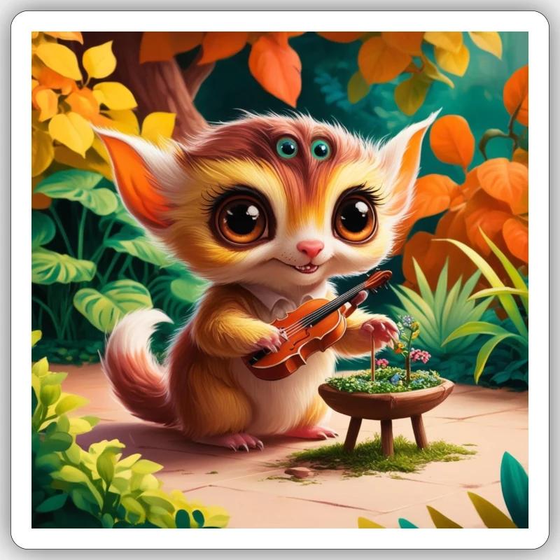 Graphics of a creature that does something interesting Sticker size S (10 x 10 cm)