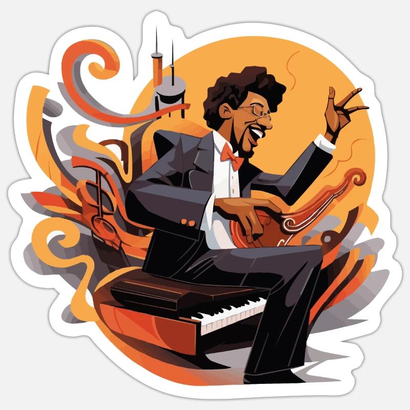 Piano master - Sticker size S (10 x 10 cm) - white matte