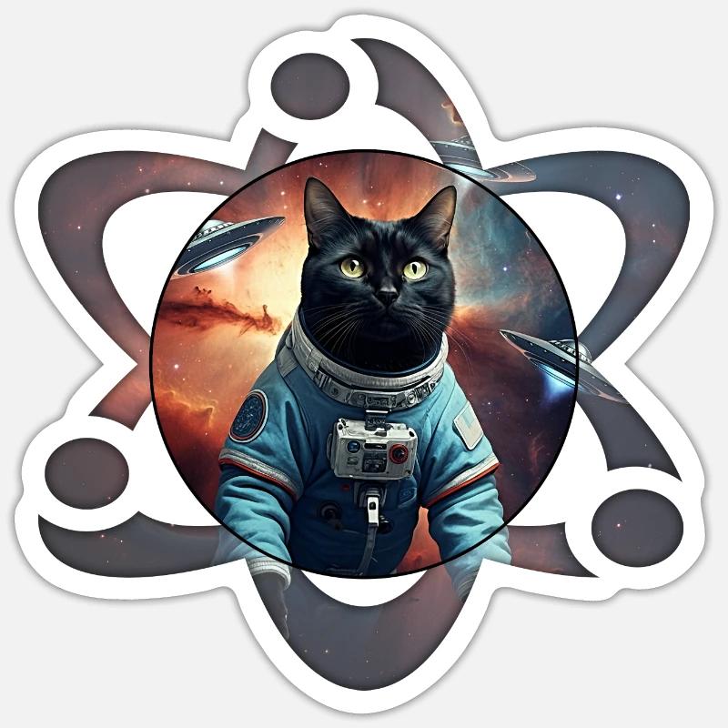 Science des chats de l’espace Sticker taille S (10 x 10 cm)