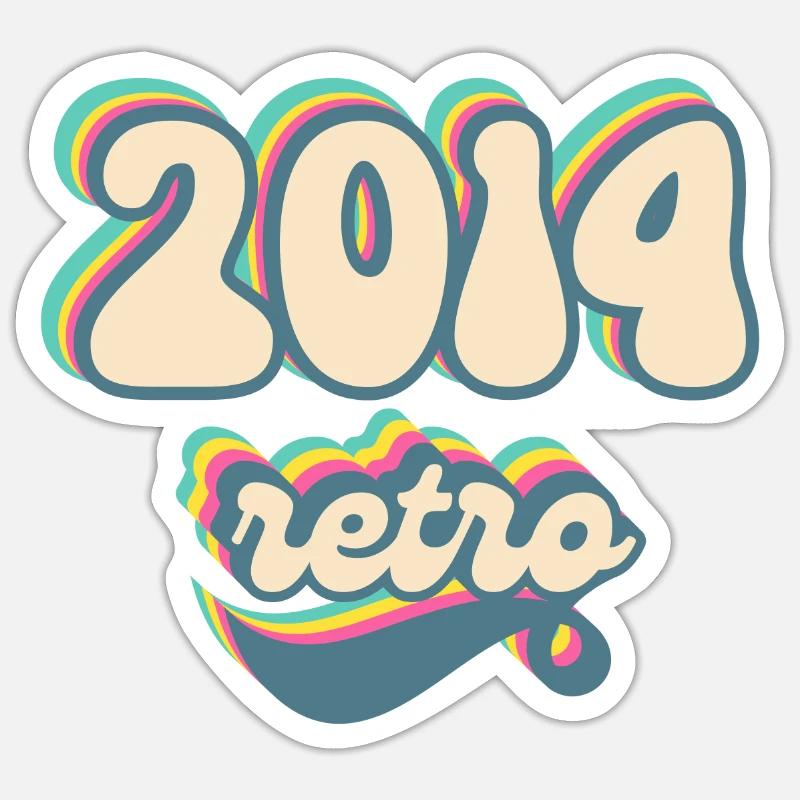 2014 Retro Geschenkidee Sticker Größe S (10 x 10 cm)