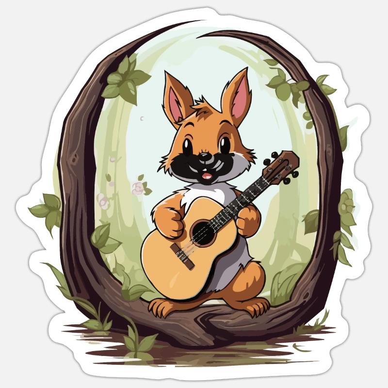 Squirrel Serenader - Sticker size S (10 x 10 cm) - white matte