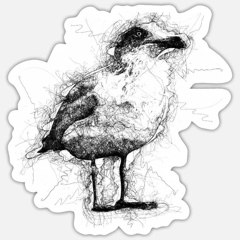 Mouette Sticker taille S (10 x 10 cm)
