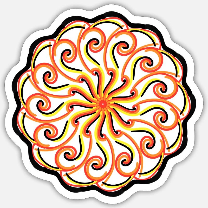 Mandala - Sticker taille S (10 x 10 cm) - blanc mat