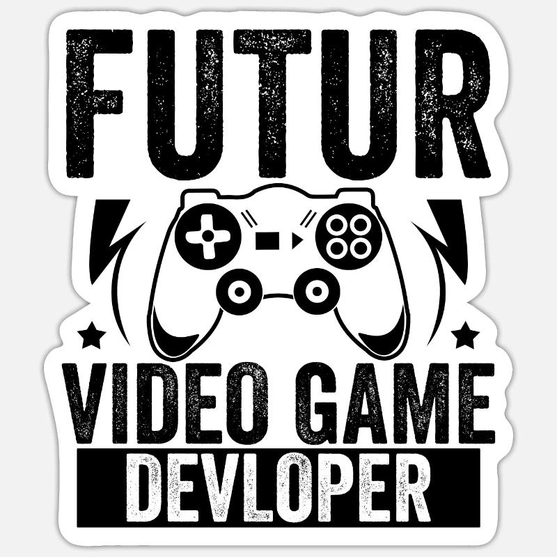 Futur Video Game Devloper - Sticker taille S (10 x 10 cm) - blanc mat
