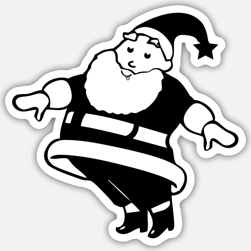 Weihnachtsmann Comic - Sticker Größe S (10 x 10 cm) - Mattweiß