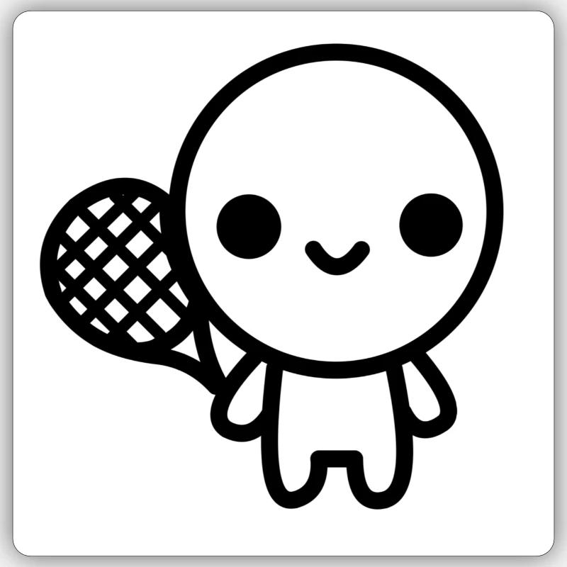 Tiny Tennis Champ - Sticker Größe S (10 x 10 cm) - Mattweiß