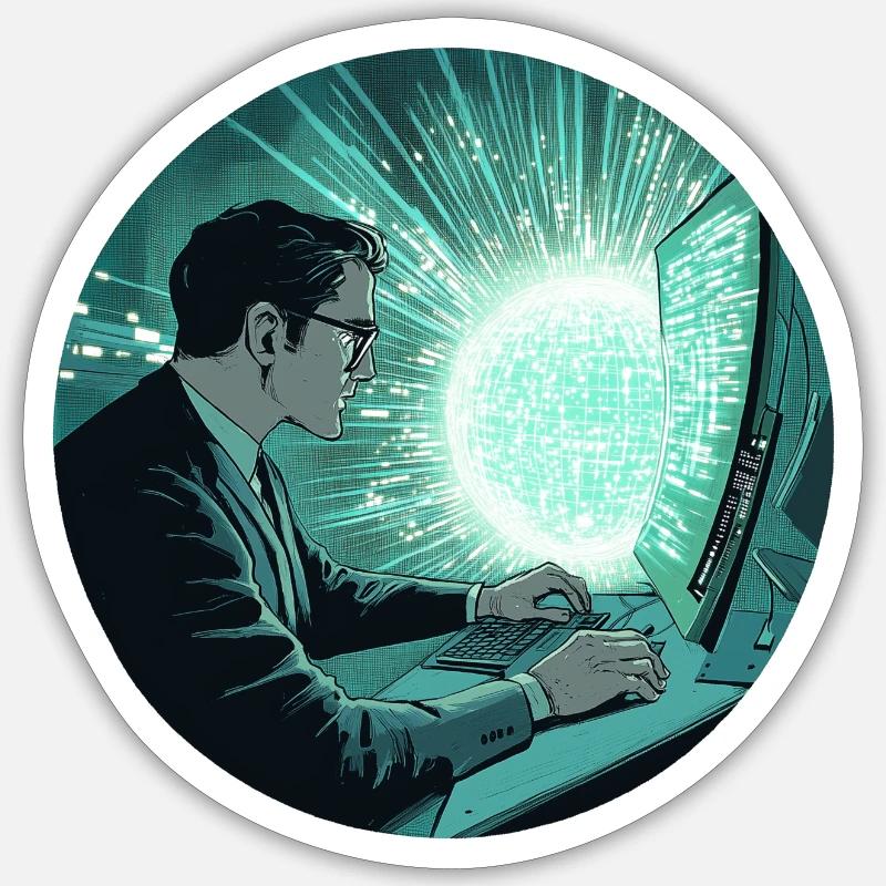 Digital Vision: Unleashing the Future! - Sticker size S (10 x 10 cm) - white matte