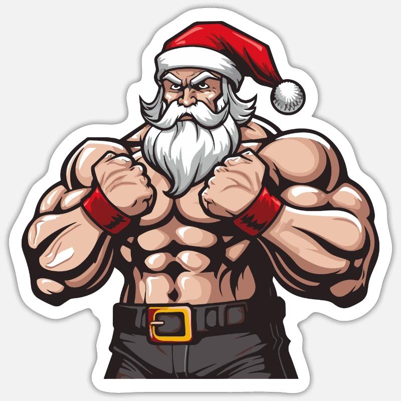 weihnachtsmann stark Sticker Größe S (10 x 10 cm)