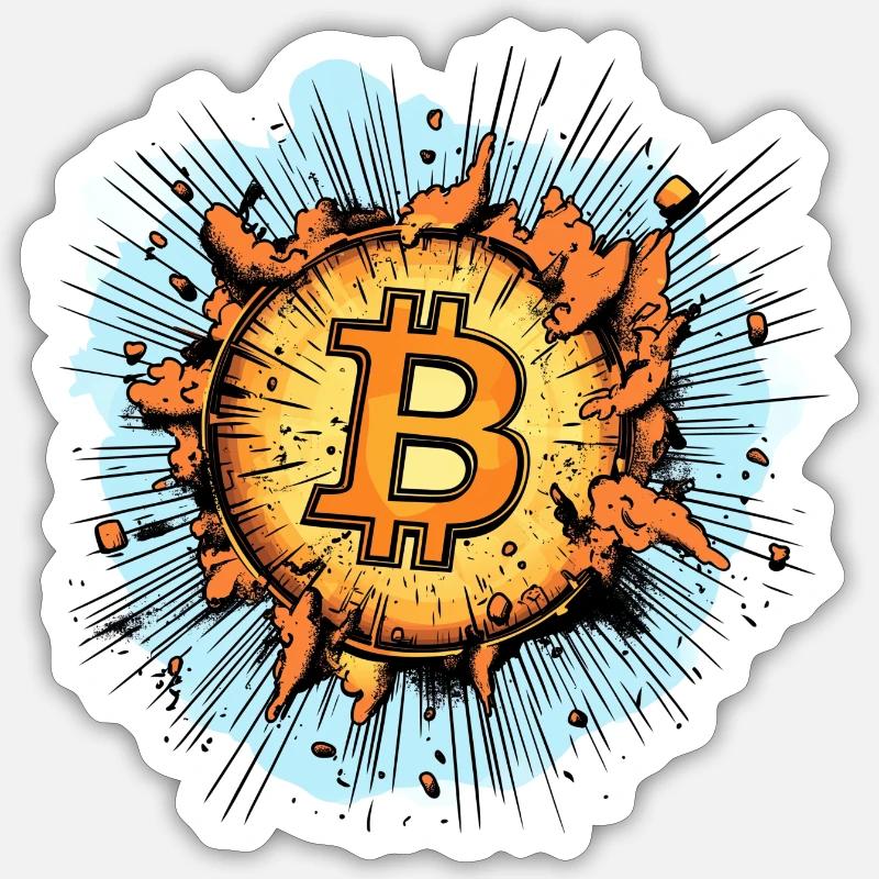 Bitcoin Boom: Die explosive Kraft der Krypto! Sticker Größe S (10 x 10 cm)